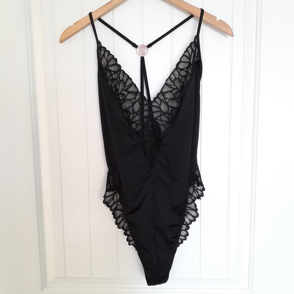 NEW Savage x Fenty Not Sorry Lace Teddy Black Size 1X - Picture 1 of 14